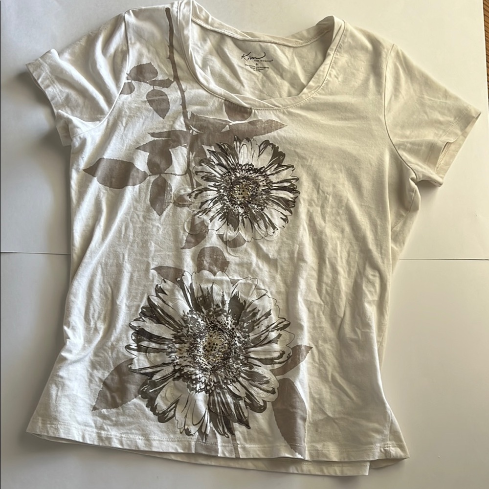Floral Print Women's Top - Cream